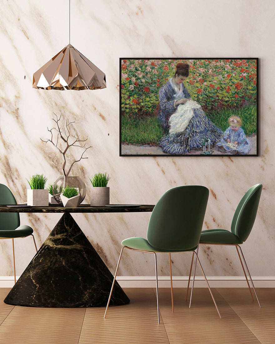 Claude Monet - Camille Monet und ein Kind im Garten des Künstlers in Argenteuil