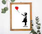 Banksy - Museum-Poster Mädchen mit Luftballon in Herzform