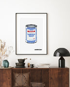 Banksy - Museum-Poster - Dose Tomato Soup in blau