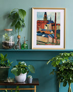 August Macke - Marienkirche mit Häusern und Schornstein