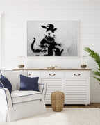 Banksy - Ratte mit Ghettoblaster Rat Graffiti Kunst Street Art
