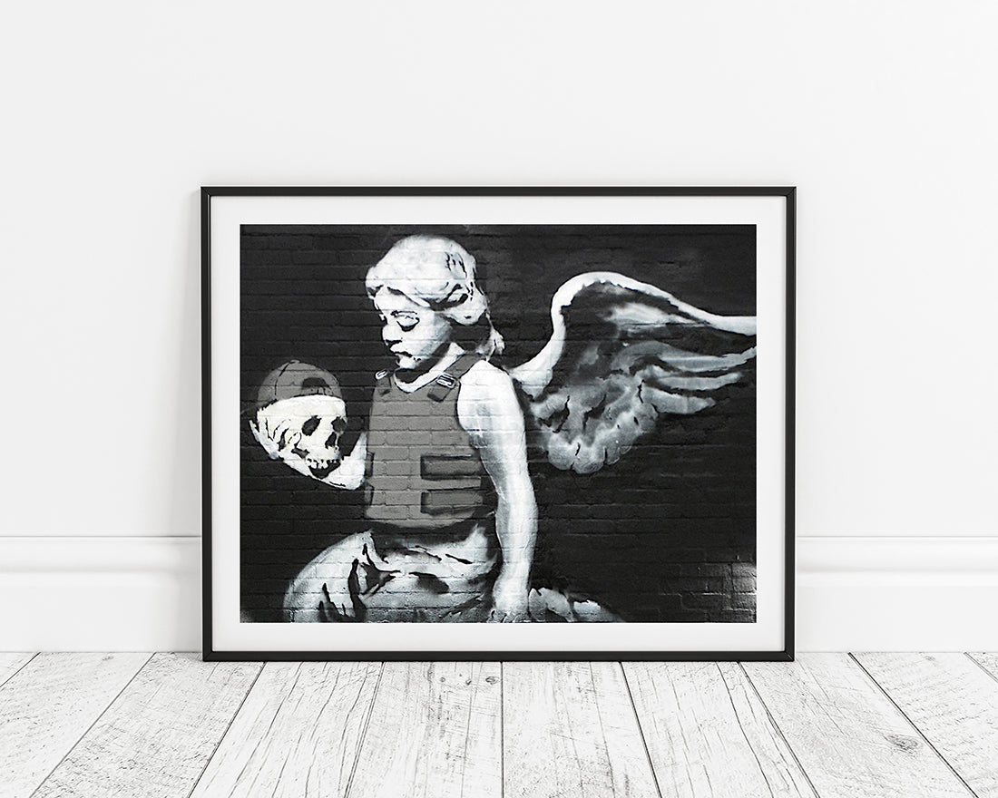 Banksy - Engel mit Totenkopf Death Angel Street Art Graffiti
