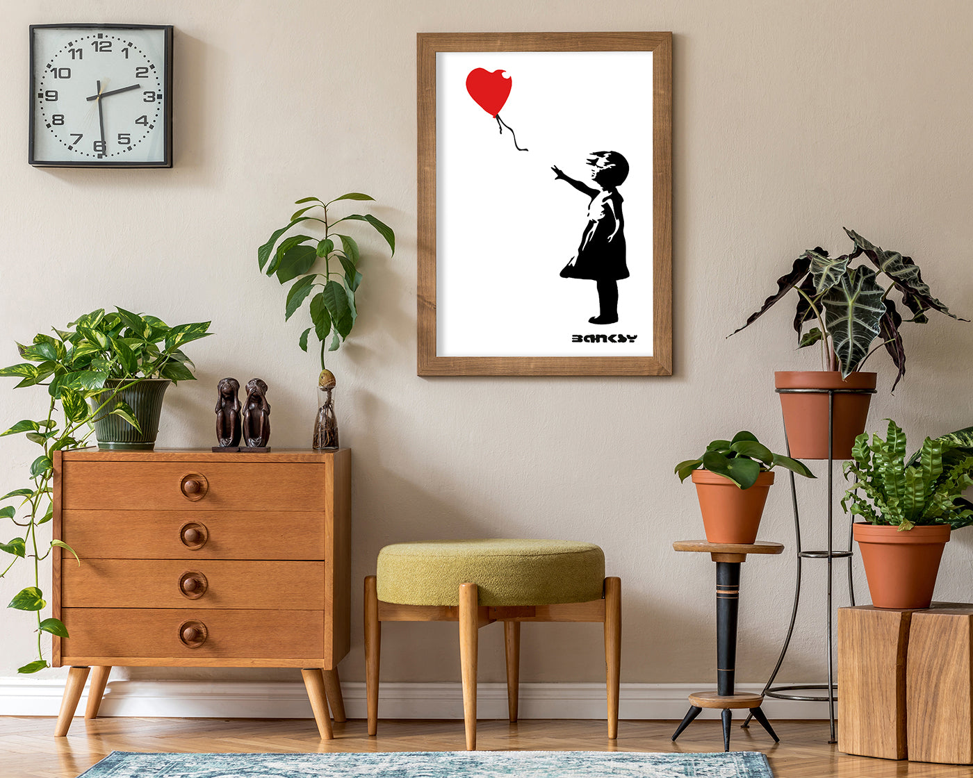 Banksy - Museum-Poster Mädchen mit Luftballon in Herzform