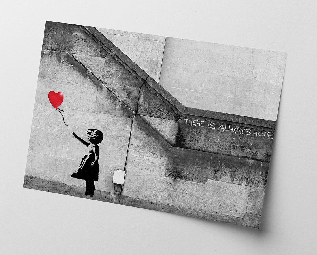Banksy - Balloon Girl Mädchen mit Luftballon always hope Street Art