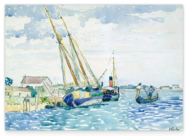 Henri-Edmond-Kreuz - Marine Szene (Boote in der Nähe von Venedig) Hover Image