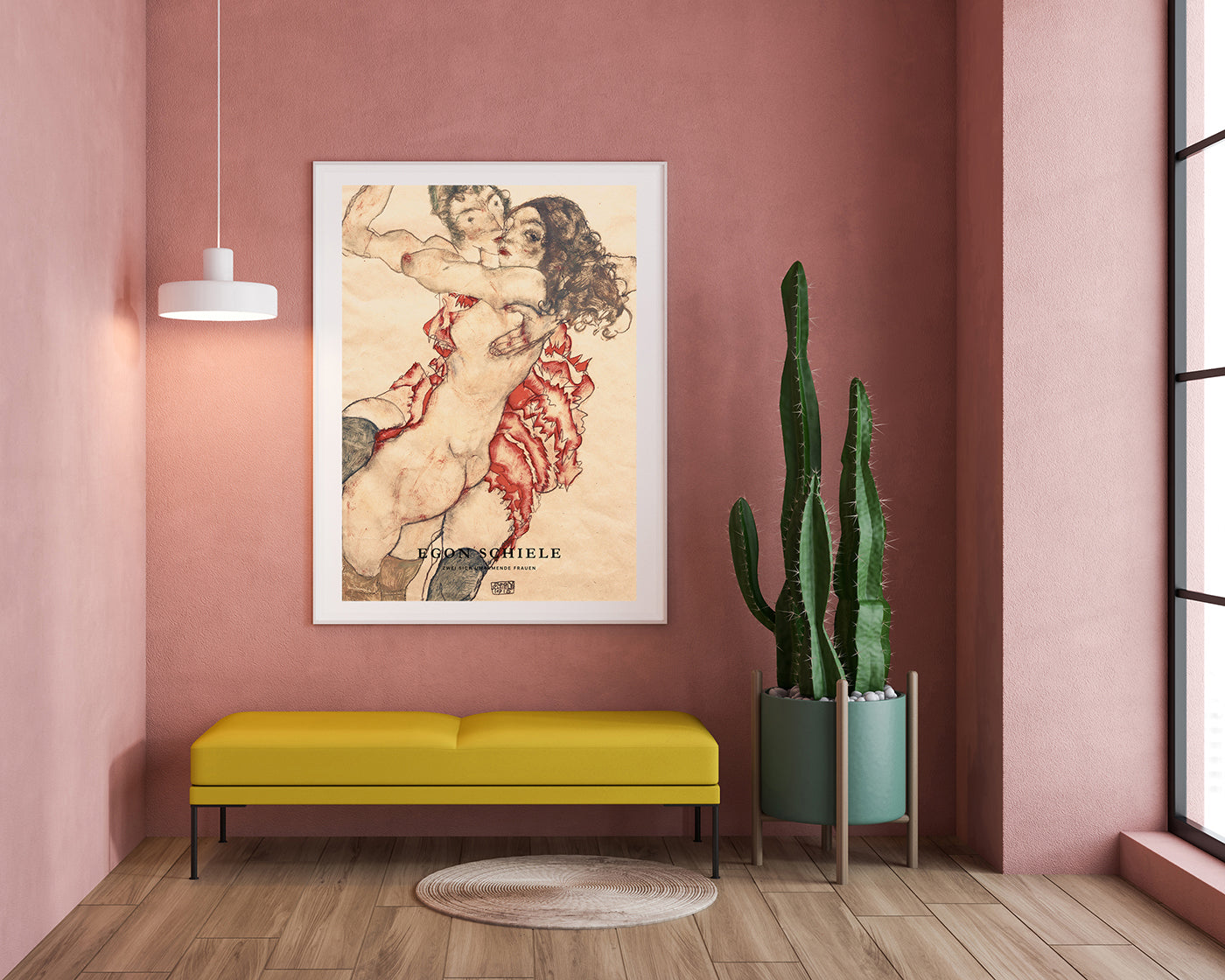 Egon Schiele - Museum-Poster II Zwei sich umarmende Frauen