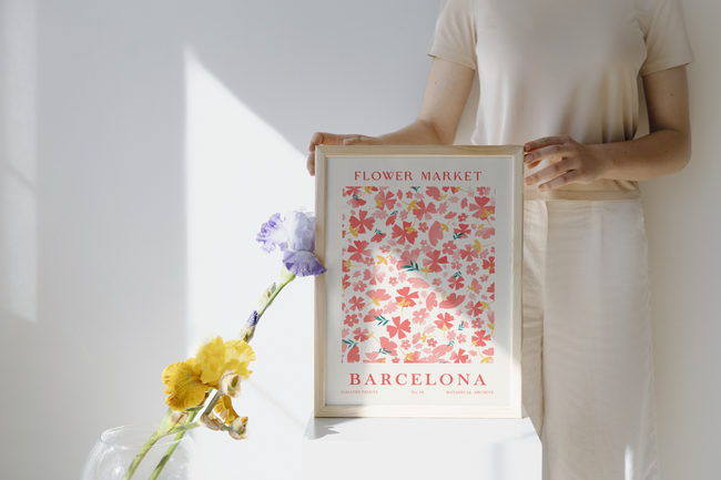 Barcelona Flower Market Poster Hover Image