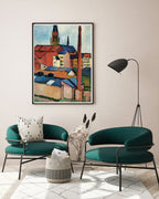 August Macke - Marienkirche mit Häusern und Schornstein