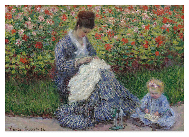 Claude Monet - Camille Monet und ein Kind im Garten des Künstlers in Argenteuil Hover Image