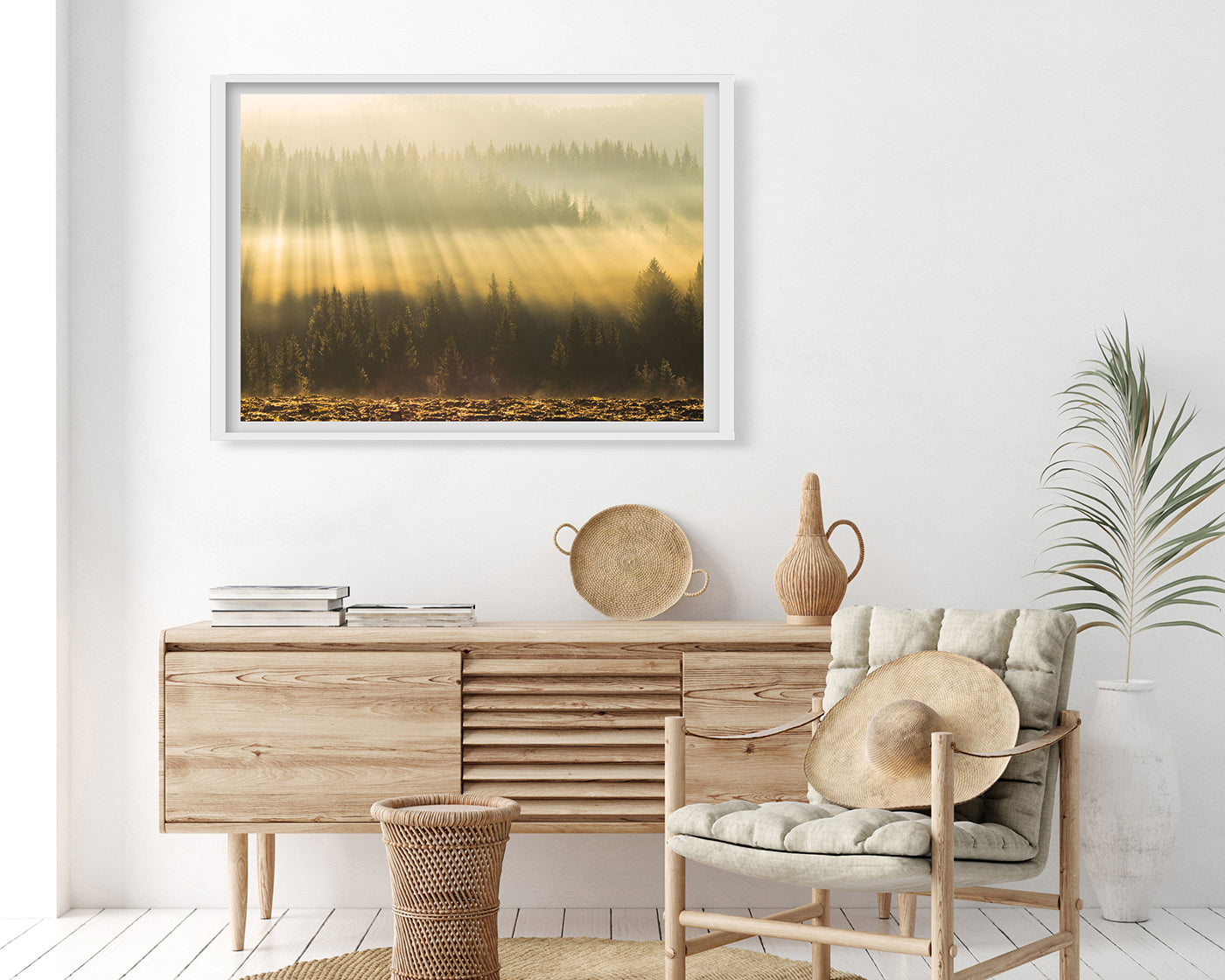 Sonnenstrahlen am Wald