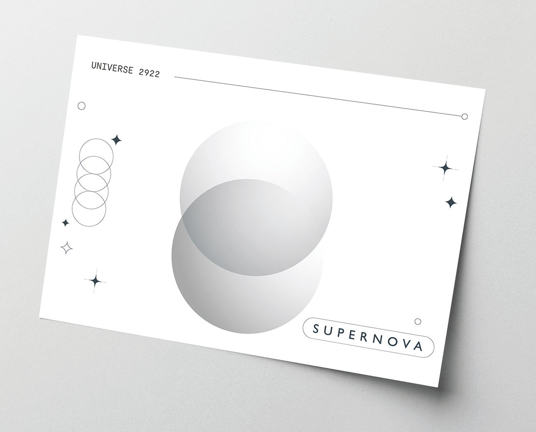 Supernova - Kreise in Grau