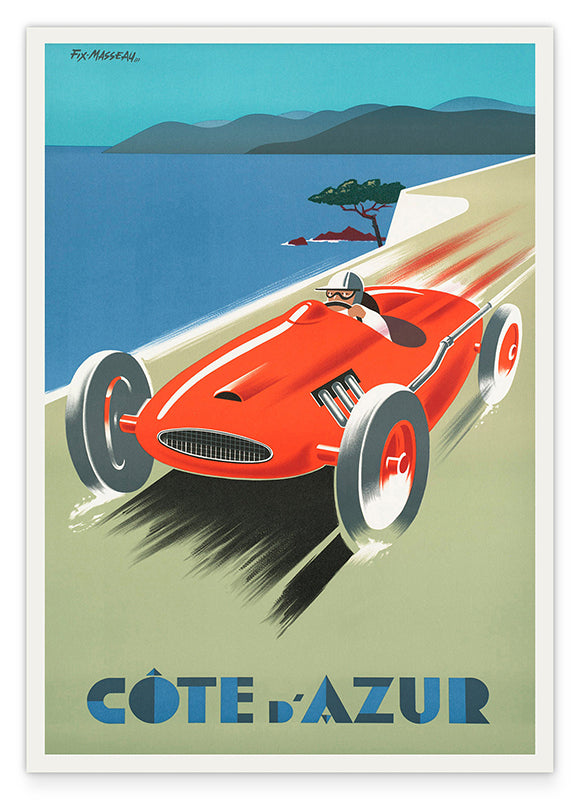 Pierre Fix-Masseau - Art Deco Werbeplakat - Rennfahren an der Côte d'Azur Hover Image