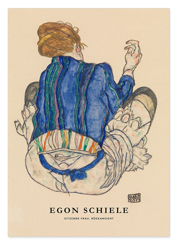 Egon Schiele - Museum-Poster II Sitzende Frau, Rückansicht