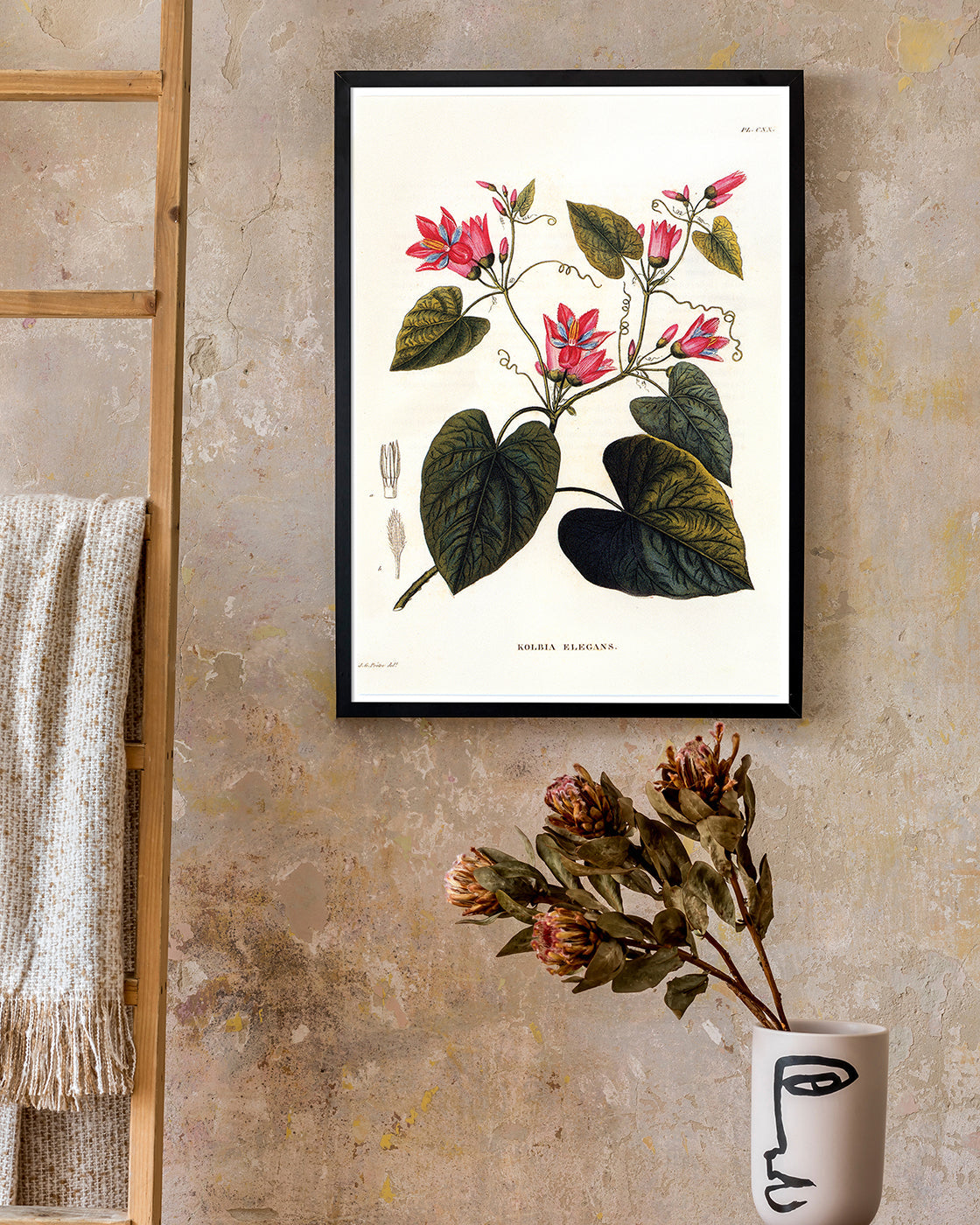 Zweig mit roten Blüten