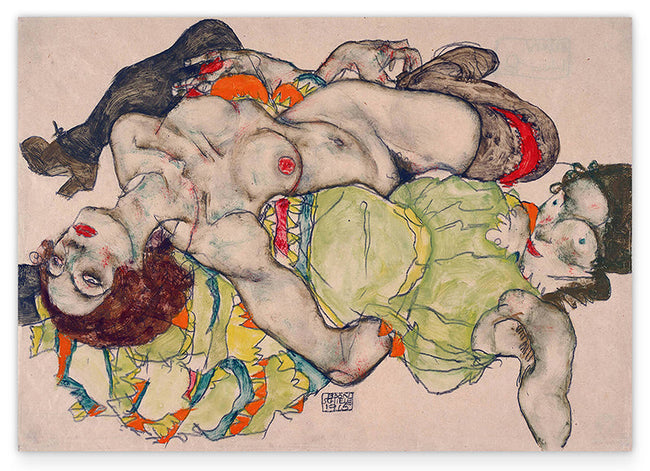 Egon Schiele - Sich liebende Frauen Hover Image