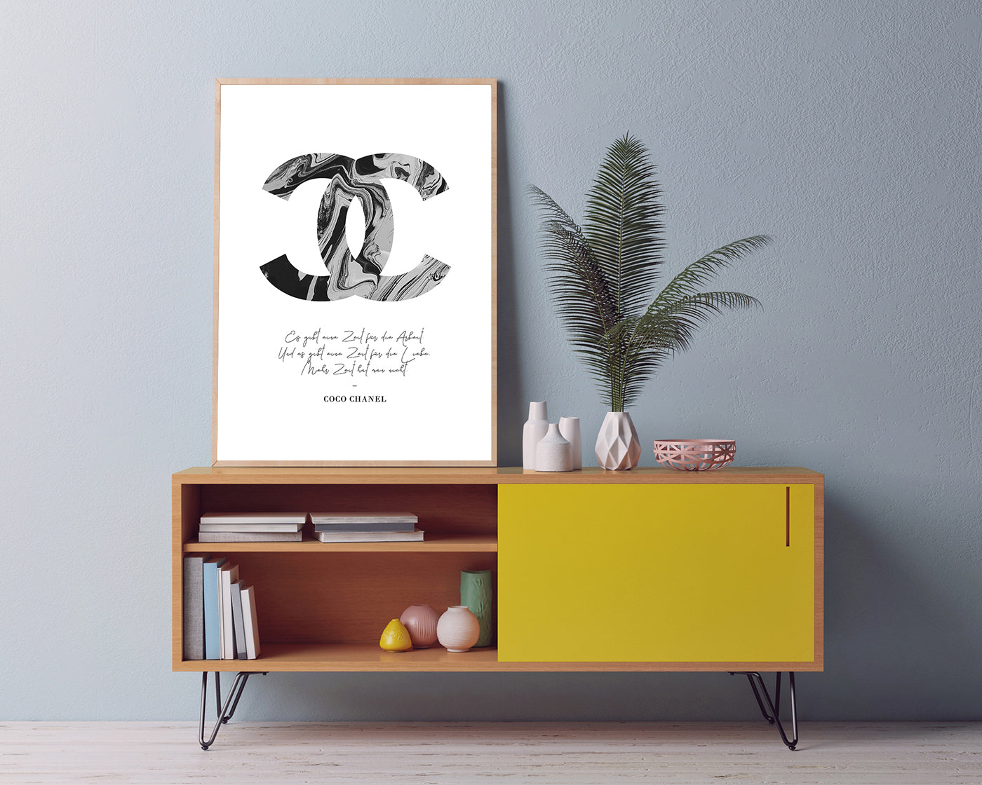 Zitat von Coco Chanel - Mode-Ikone - Schwarz-Weiß