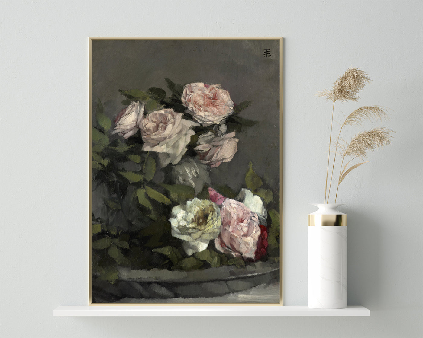 Wilhelm Trübner - Stillleben mit Rosen