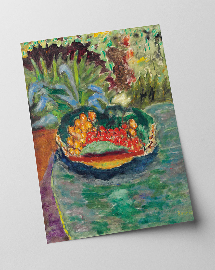 Pierre Bonnard - Korb mit Früchten auf einem Tisch im Garten von Le Cannet