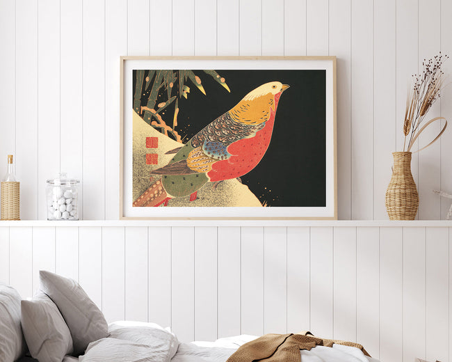 Itō Jakuchū - Vogel auf schwarzem Hintergrund Main Image