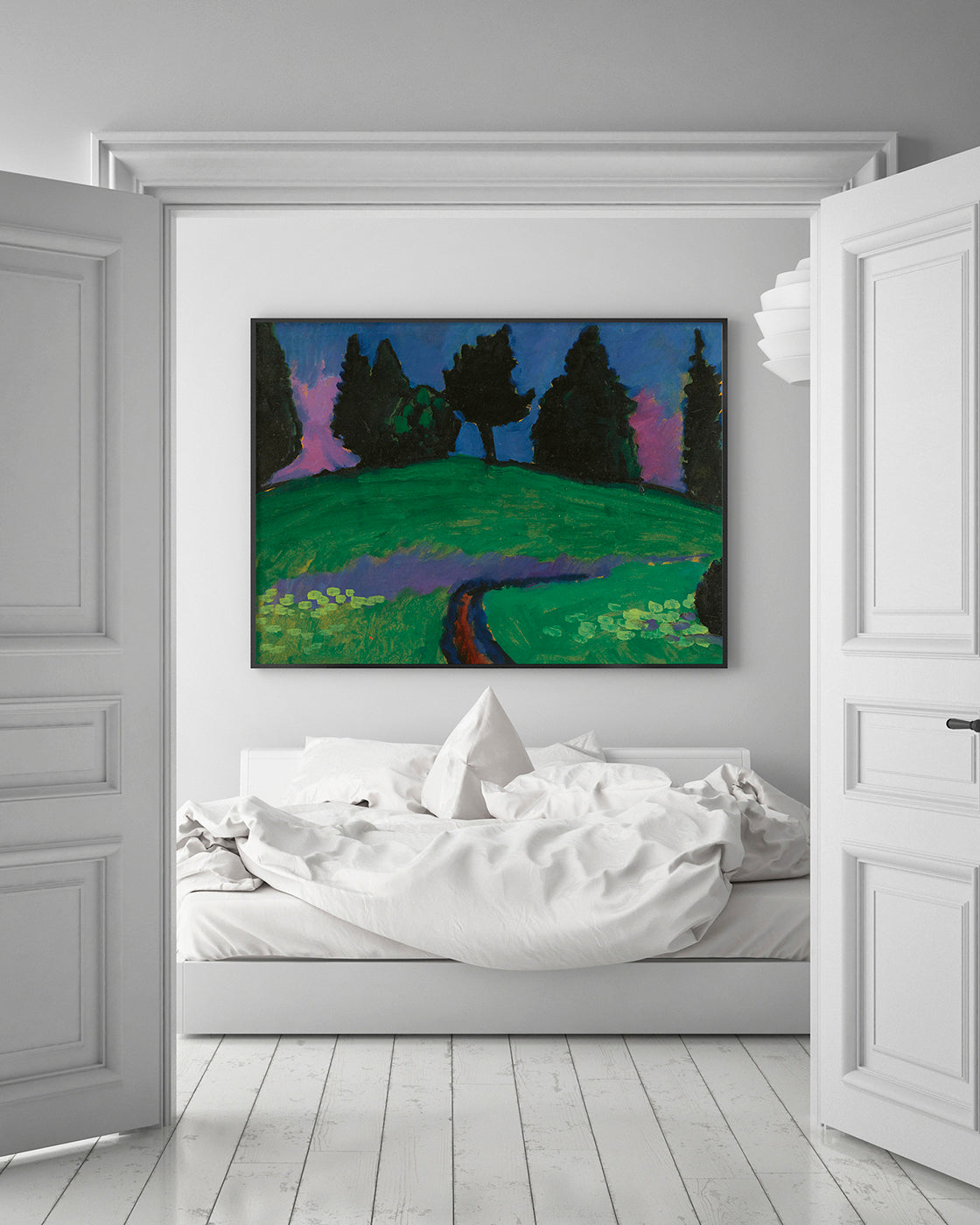 Alexej von Jawlensky - Dunkle Bäume über grünem Hang