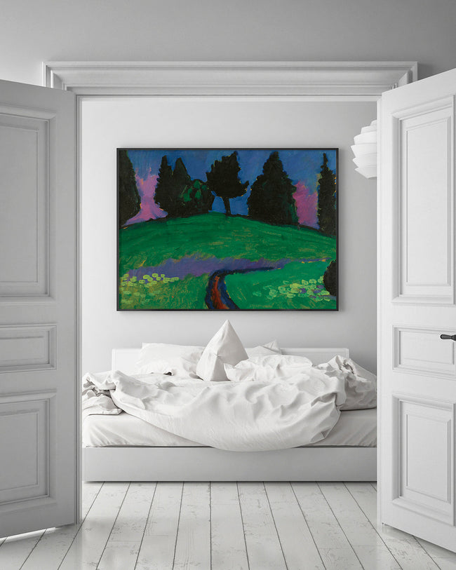 Alexej von Jawlensky - Dunkle Bäume über grünem Hang Main Image