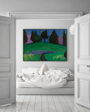 Alexej von Jawlensky - Dunkle Bäume über grünem Hang