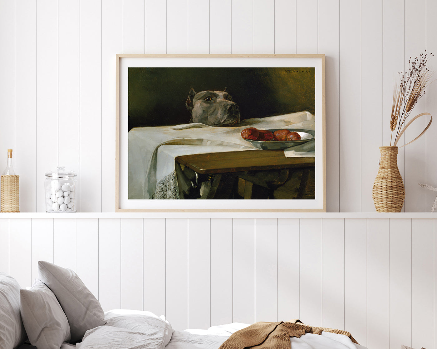 Wilhelm Trübner - Hund will Würstchen klauen