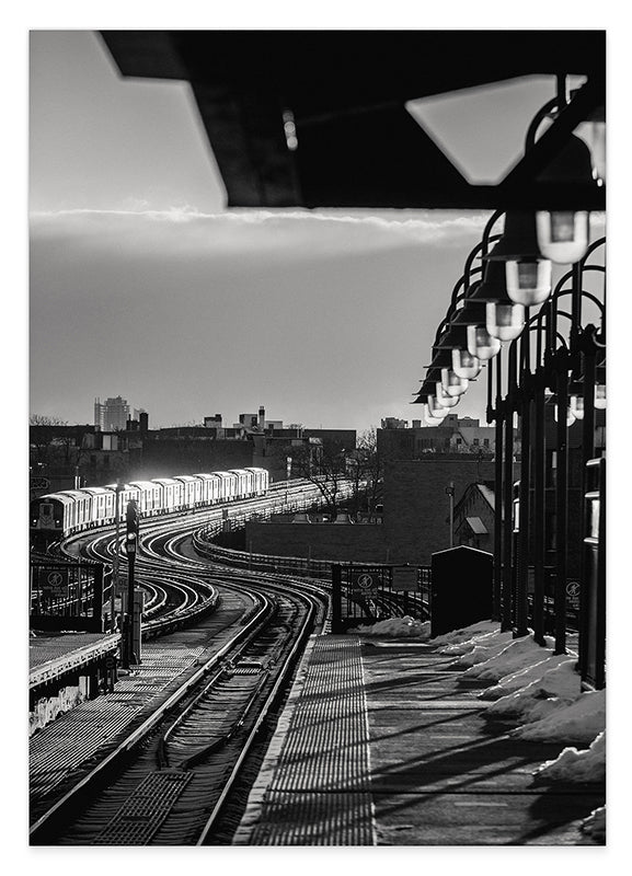 Zugstation - Schwarz-Weiß Hover Image