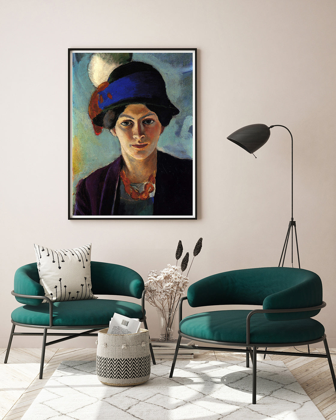 August Macke - Frauenportrait Frau des Künstlers mit Hut