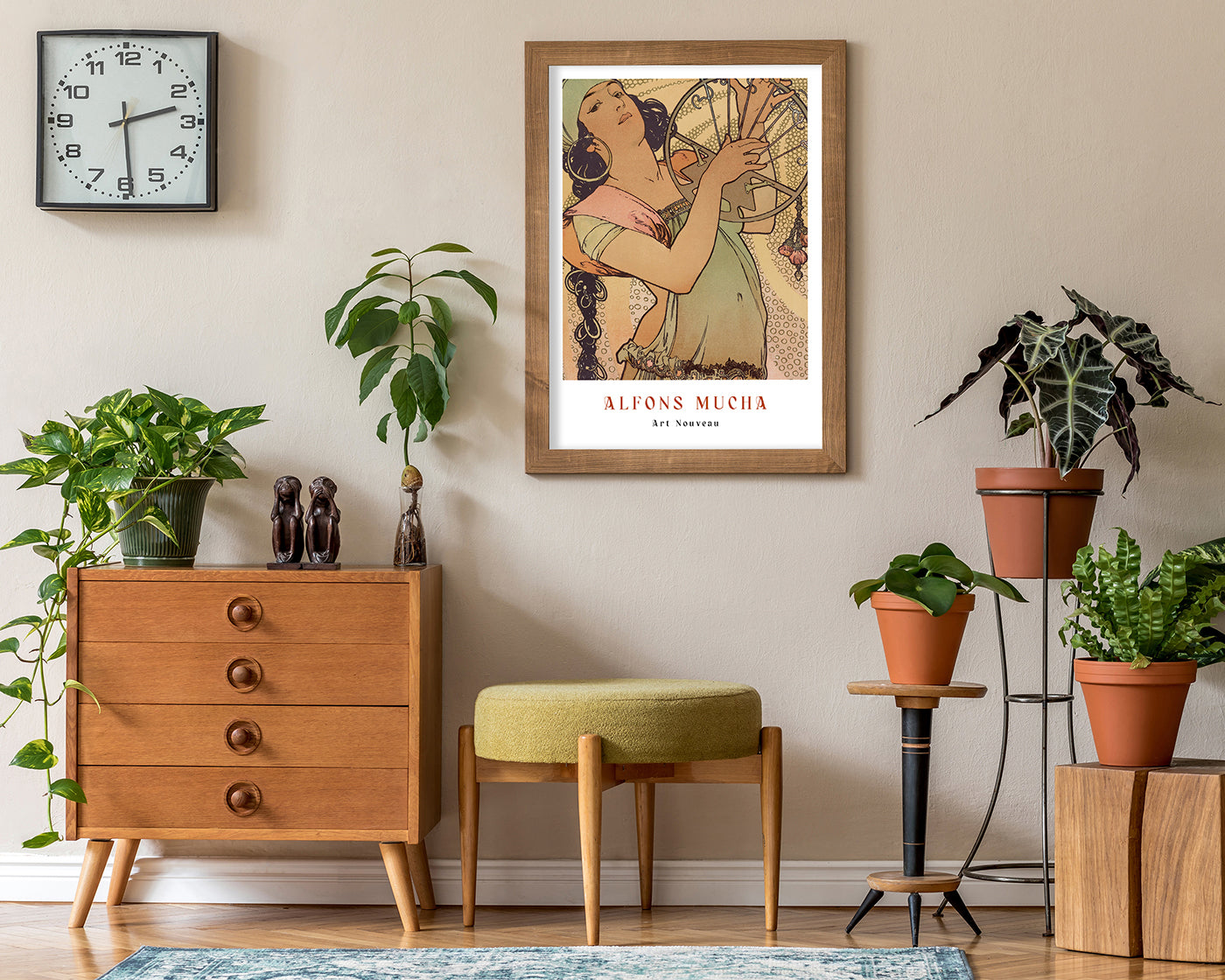 Alfons Mucha - Museum-Poster Bohemian Frau mit Musikinstrument