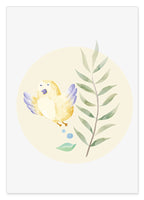 Gelber Vogel, Süße Wasserfarben-Zeichnung, Kinder und Baby Dekoration