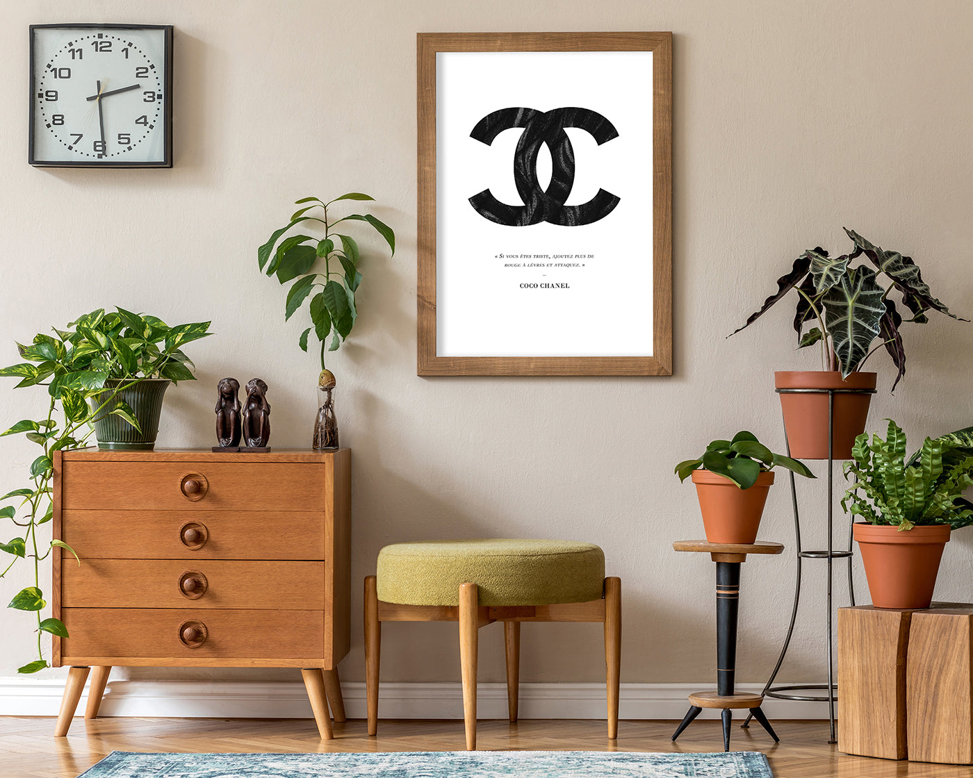 Zitat von Coco Chanel - Mode-Ikone - Schwarz-Weiß