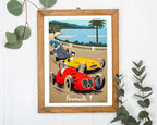 Pierre Fix-Masseau - Art Deco Werbeplakat - Formel 1 Côte d'Azur