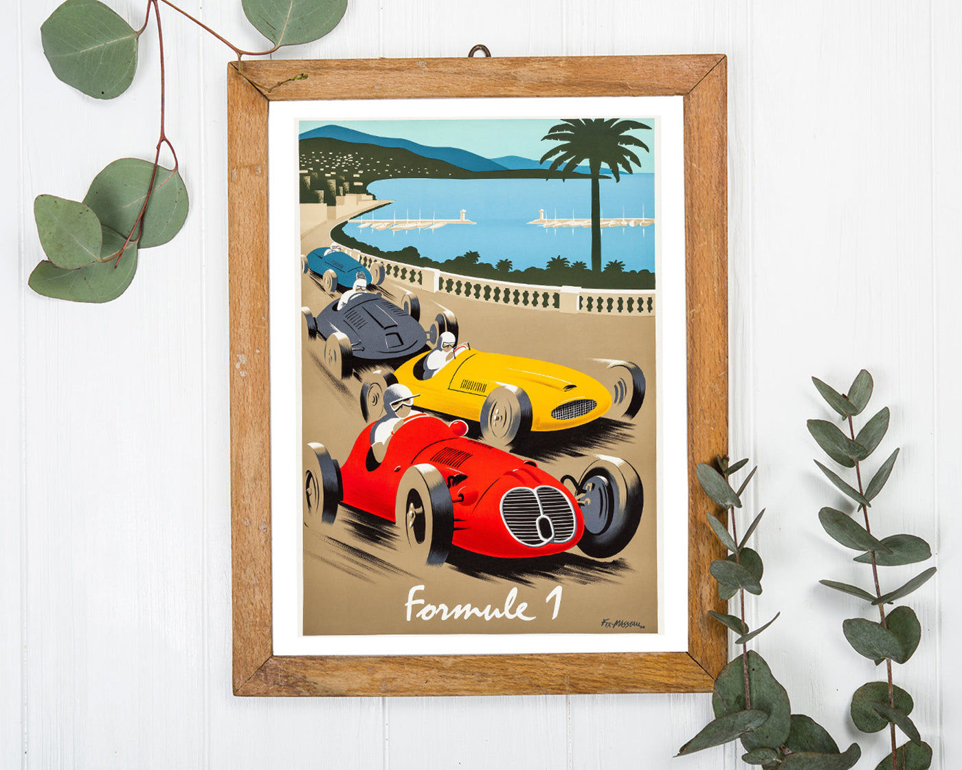 Pierre Fix-Masseau - Art Deco Werbeplakat - Formel 1 Côte d'Azur