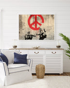 Banksy - Soldaten malen Peace Symbol Soldiers Peace Symbol Graffiti