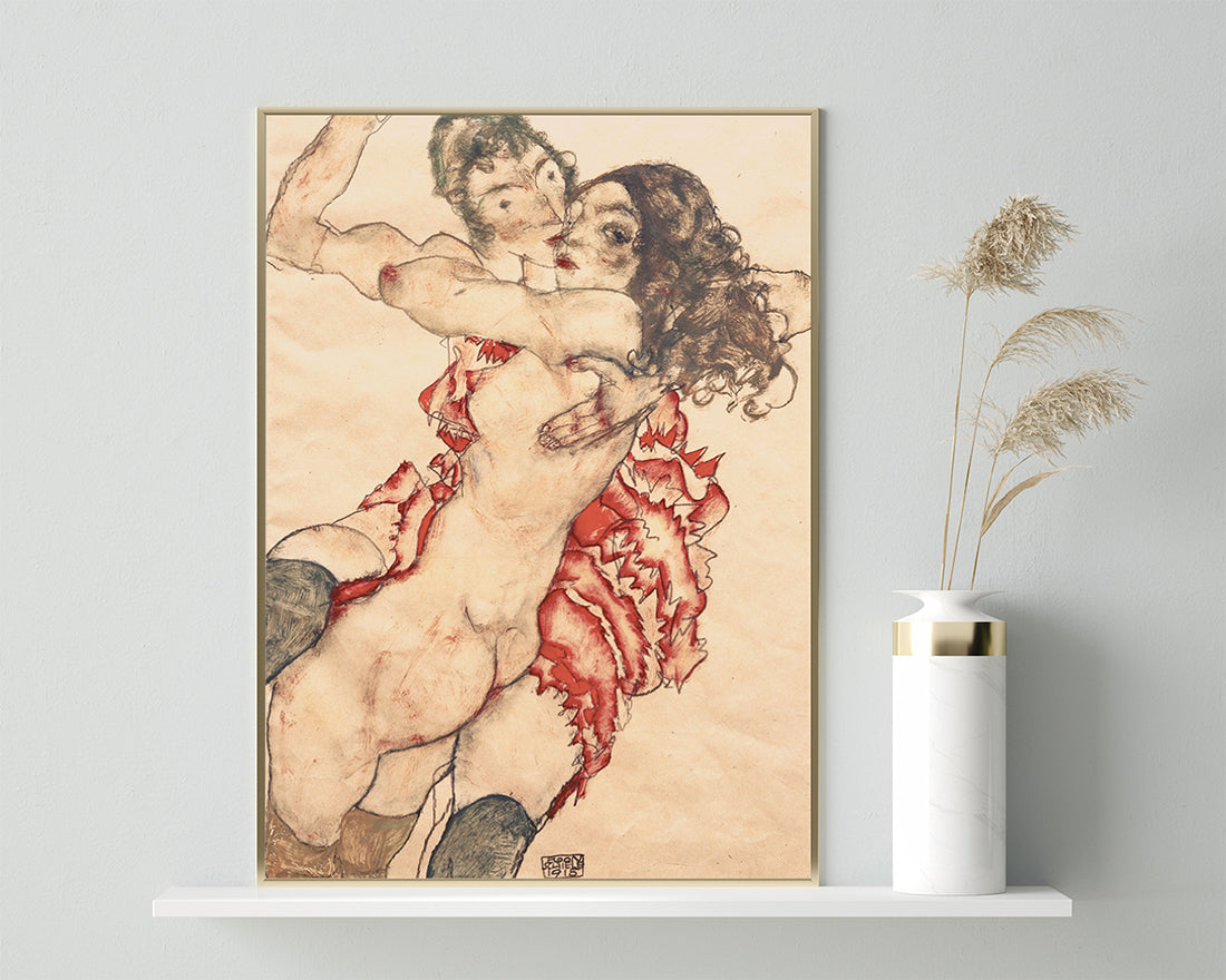 Egon Schiele - Zwei sich umarmende Frauen