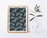 Paul Poiret zugeschrieben - Stoffdesign mit blauen Blumen