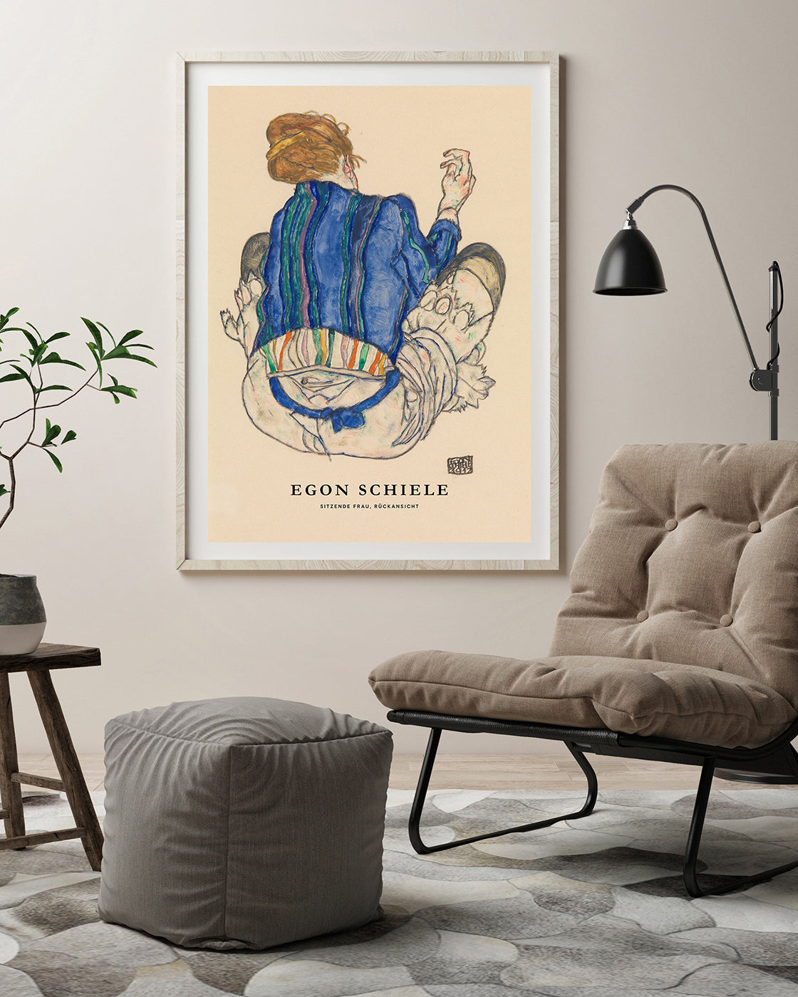 Egon Schiele - Museum-Poster II Sitzende Frau, Rückansicht