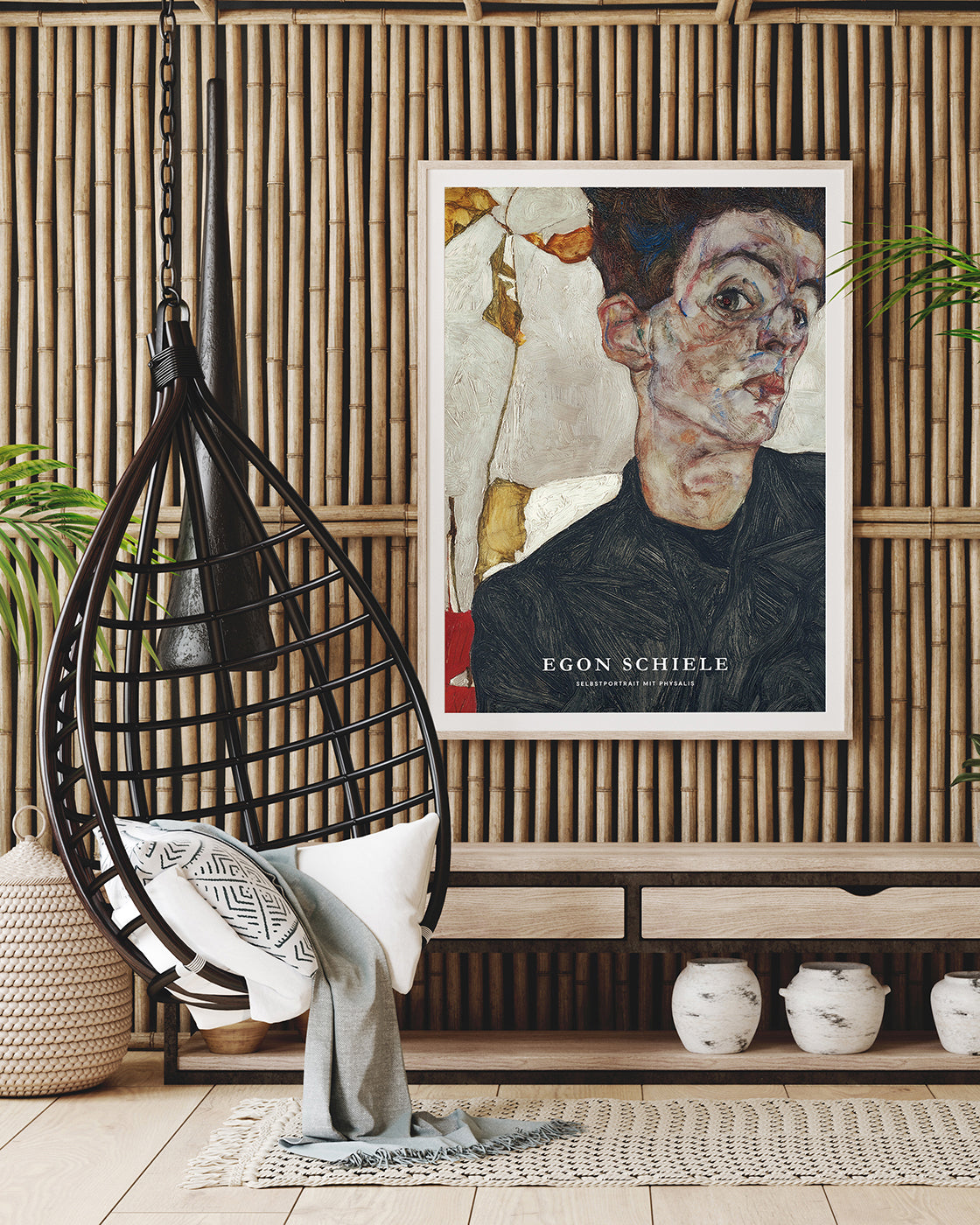 Egon Schiele - Museum-Poster II Selbstportait mit Physalis