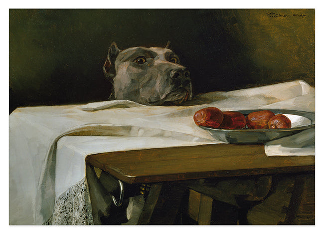 Wilhelm Trübner - Hund will Würstchen klauen Hover Image