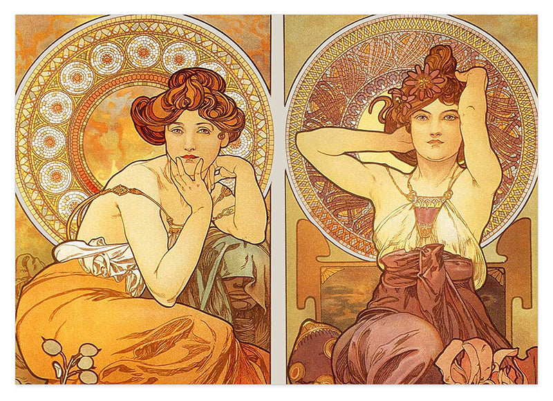 Alfons Mucha - mit zwei Frauen