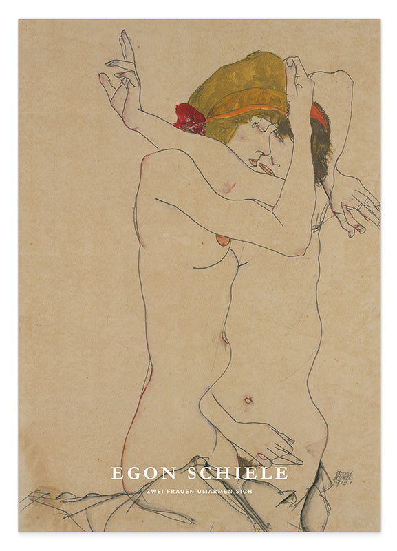 Egon Schiele - Museum-Poster II Zwei Frauen umarmen sich Hover Image
