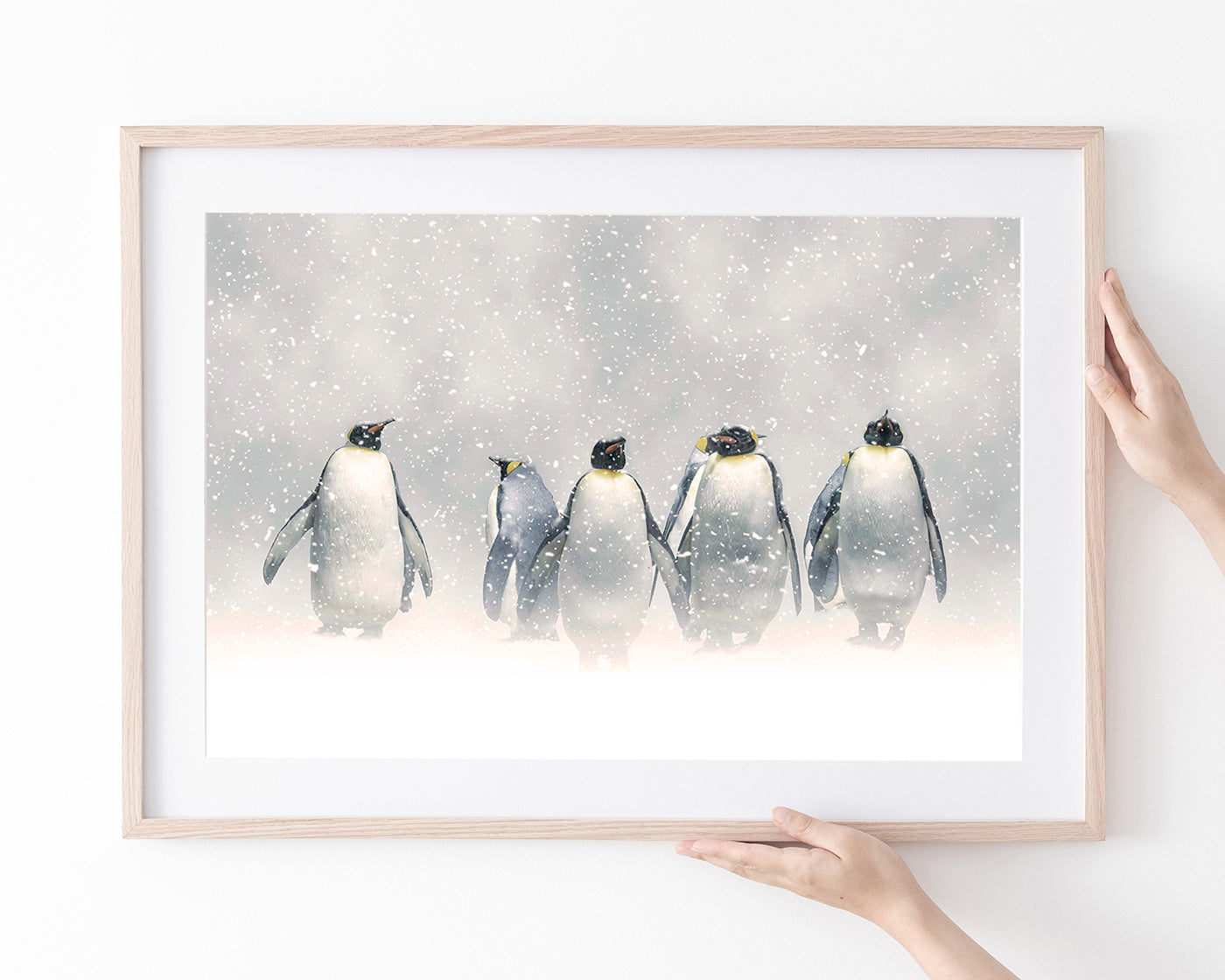 Pinguine im Schnee
