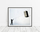 Banksy - Junge macht Fridge (Kühlschrank) Kite Street Art urban Kunst modern