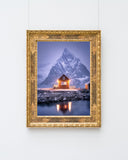 Bergsee-Hütte im Nebel