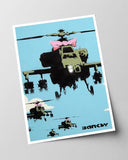 Banksy - Museum-Poster Kampfhubschrauber mit rosa Schleife