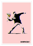 Banksy - Museum-Poster Steinwerfer mit Blumen