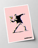 Banksy - Museum-Poster Steinwerfer mit Blumen