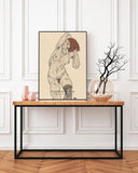 Egon Schiele - Museum-Poster II Stehender Akt In Schwarzen Strümpfen