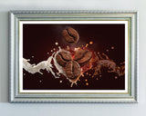 Kaffeebohne trifft auf Milch